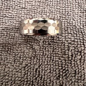 Silver tone Tungsten Ring